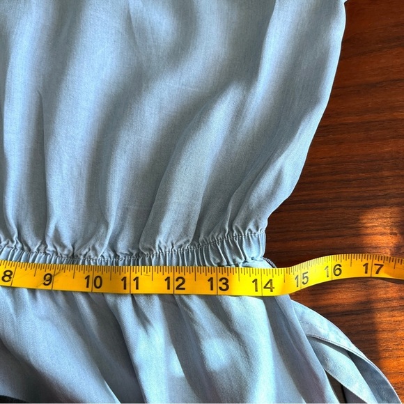 Lauren Ralph Lauren Women's Belted Waist Ruffle Denim Midi Dress Blue Size 4 - Picture 11 of 15